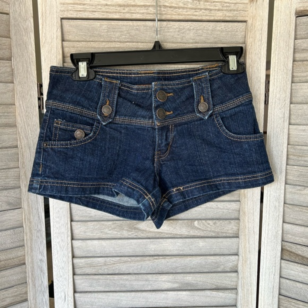 Behold‎ Ultra Lowrise Women’s Y2K Double Bottom Hot Shorts Size 1